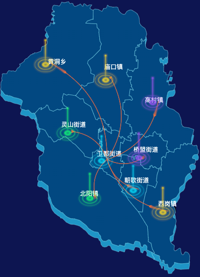 echarts鹤壁市淇县geoJson地图迁徙图
