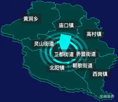 threejs鹤壁市淇县geoJson地图3d地图CSS2D外加旋转棱锥