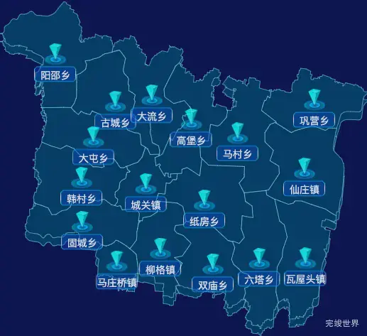 echarts濮阳市清丰县geoJson地图点击跳转到指定页面