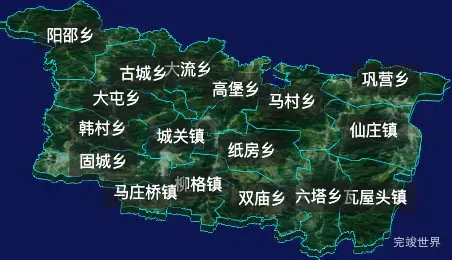 threejs濮阳市清丰县geoJson地图3d地图自定义贴图加CSS2D标签