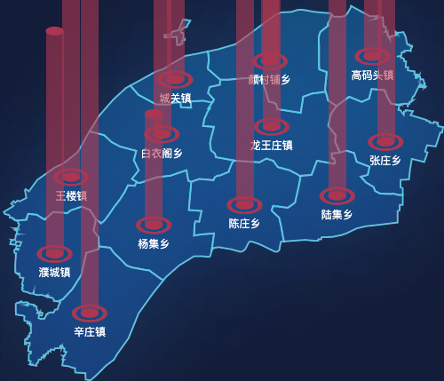 echarts濮阳市范县geoJson地图添加柱状图