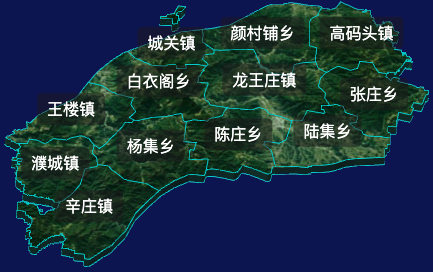 threejs濮阳市范县geoJson地图3d地图自定义贴图加CSS2D标签