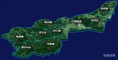 threejs濮阳市台前县geoJson地图3d地图自定义贴图加CSS3D标签