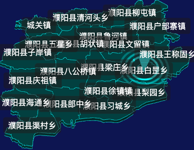 threejs濮阳市濮阳县geoJson地图3d地图CSS2D外加旋转棱锥