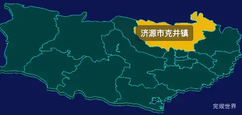 threejs济源市geoJson地图3d地图鼠标移入显示标签并高亮