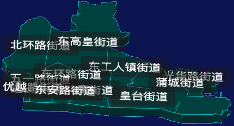 threejs平顶山市卫东区geoJson地图3d地图CSS3D标签