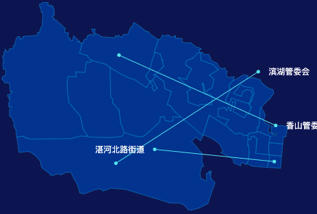 echarts平顶山市新华区geoJson地图自定义引导线