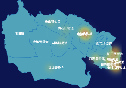 echarts平顶山市新华区geoJson地图热力图