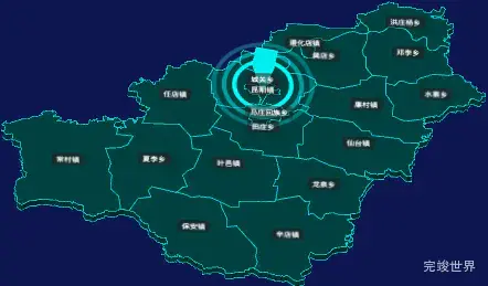 threejs平顶山市叶县geoJson地图3d地图添加旋转棱锥