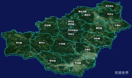 threejs平顶山市叶县geoJson地图3d地图自定义贴图加CSS3D标签