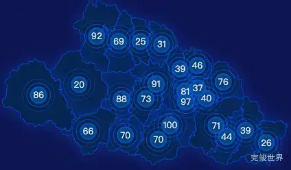 echarts平顶山市鲁山县geoJson地图圆形波纹状气泡图