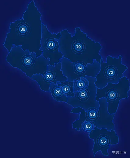 echarts平顶山市郏县geoJson地图圆形波纹状气泡图