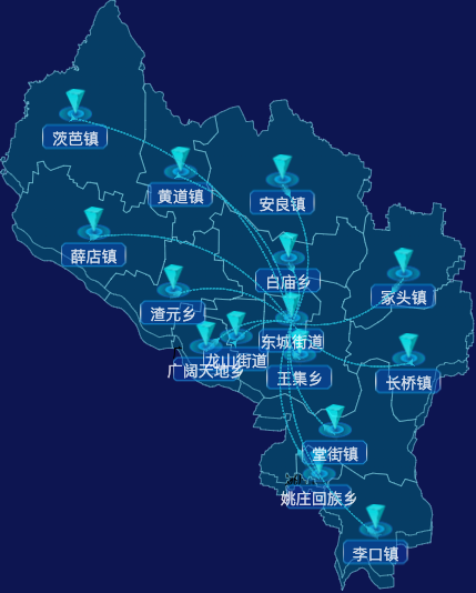 echarts平顶山市郏县geoJson地图label样式自定义