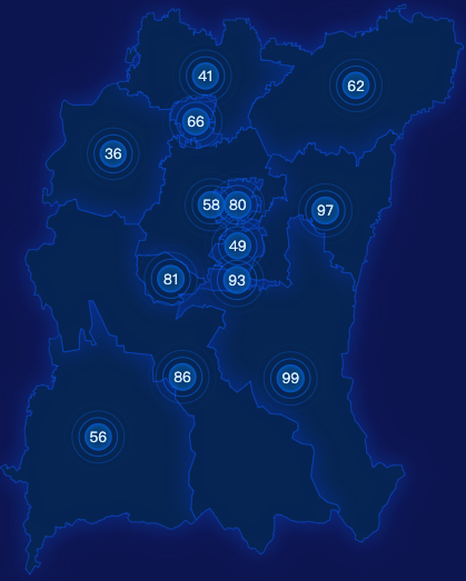 echarts平顶山市舞钢市geoJson地图圆形波纹状气泡图