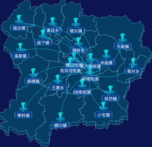 echarts平顶山市汝州市geoJson地图label样式自定义