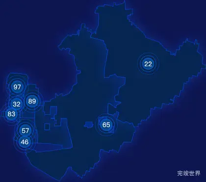 echarts开封市顺河回族区geoJson地图圆形波纹状气泡图