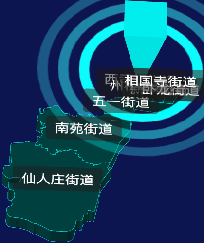 threejs开封市鼓楼区geoJson地图3d地图添加旋转棱锥