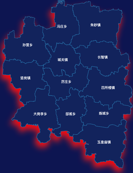 echarts开封市通许县geoJson地图阴影