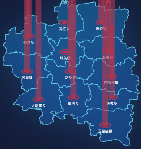 echarts开封市通许县geoJson地图添加柱状图