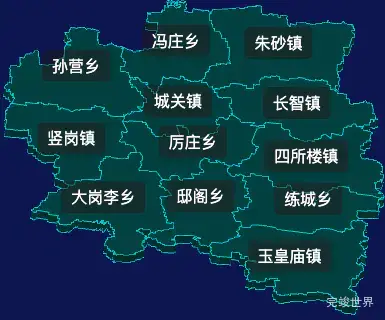 threejs开封市通许县geoJson地图3d地图css2d标签