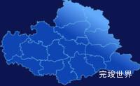 echarts开封市尉氏县geoJson地图全局颜色渐变演示实例