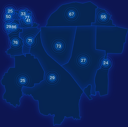 echarts郑州市管城回族区geoJson地图水滴状气泡图