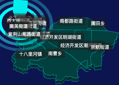 threejs郑州市管城回族区geoJson地图3d地图CSS2D外加旋转棱锥