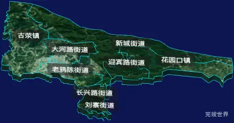 threejs郑州市惠济区geoJson地图3d地图自定义贴图加CSS3D标签