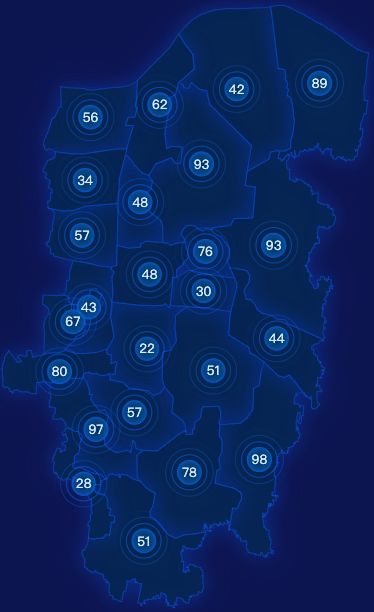 echarts郑州市中牟县geoJson地图圆形波纹状气泡图
