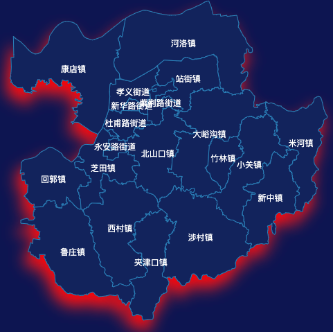 echarts郑州市巩义市geoJson地图阴影