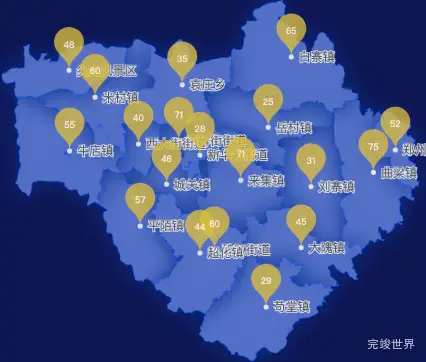 echarts郑州市新密市geoJson地图水滴状气泡图
