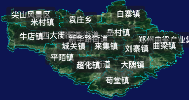 threejs郑州市新密市geoJson地图3d地图自定义贴图加CSS2D标签