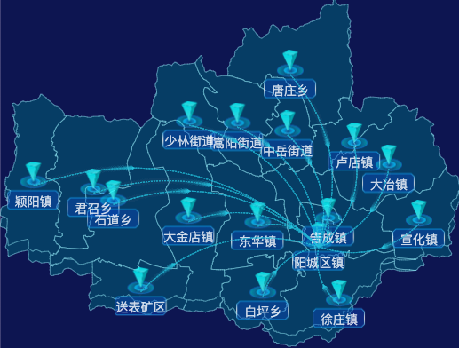 echarts郑州市登封市geoJson地图自定义label样式