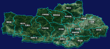 threejs郑州市登封市geoJson地图3d地图自定义贴图加CSS3D标签