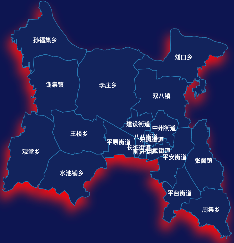 echarts商丘市梁园区geoJson地图阴影