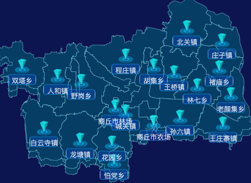 echarts商丘市民权县geoJson地图点击跳转到指定页面