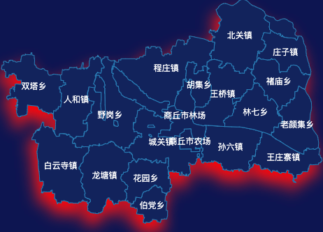 echarts商丘市民权县geoJson地图阴影