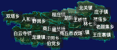 threejs商丘市民权县geoJson地图3d地图自定义贴图加CSS2D标签
