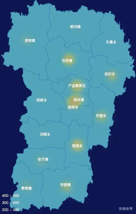 echarts商丘市宁陵县geoJson地图热力图