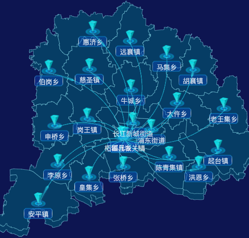 echarts商丘市柘城县geoJson地图label自定义样式