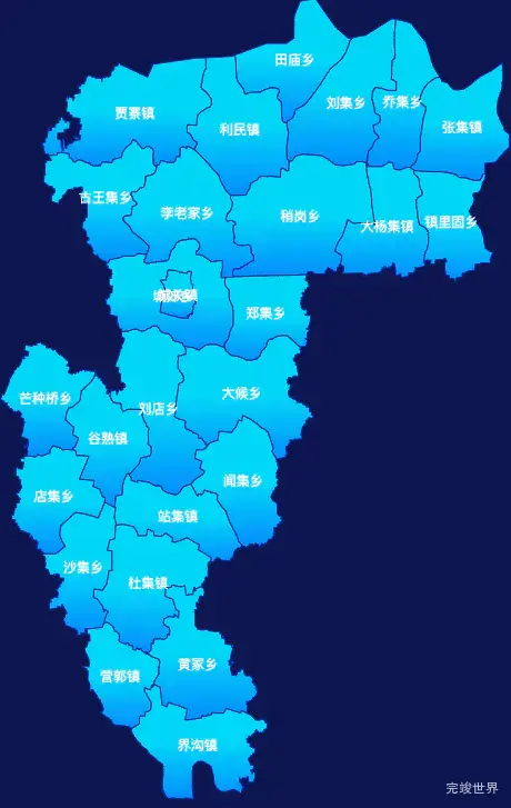 echarts商丘市虞城县geoJson地图局部颜色渐变