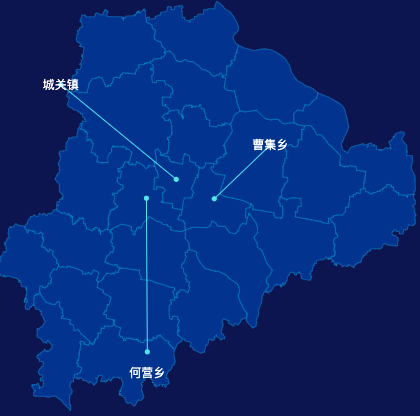 echarts商丘市夏邑县geoJson地图自定义引导线