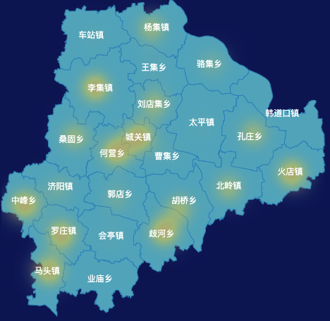 echarts商丘市夏邑县geoJson地图热力图