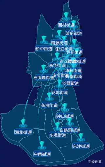 echarts广州市荔湾区geoJson地图label自定义样式