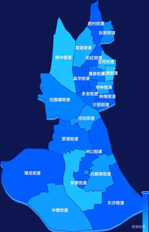 echarts广州市荔湾区geoJson地图 visualMap控制地图颜色