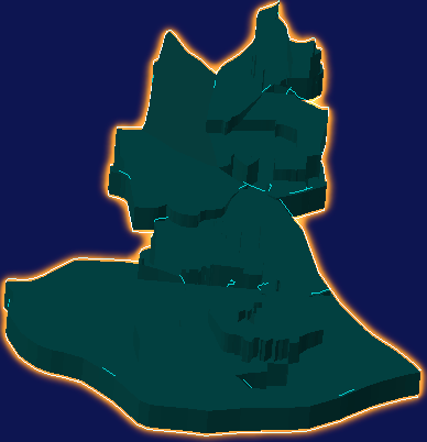 threejs广州市荔湾区geoJson地图3d地图添加金色效果