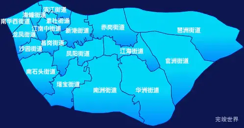 echarts广州市海珠区geoJson地图局部颜色渐变