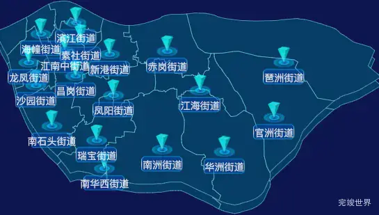 echarts广州市海珠区geoJson地图点击跳转到指定页面