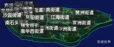 threejs广州市海珠区geoJson地图3d地图自定义贴图加CSS2D标签