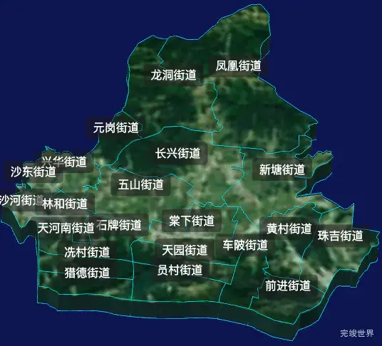 threejs广州市天河区geoJson地图3d地图自定义贴图加CSS2D标签